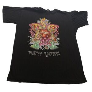 BB‎ New York Love Kills Slowly Graphic Tee Black Men's XXL Tattoo Mermaid Skull